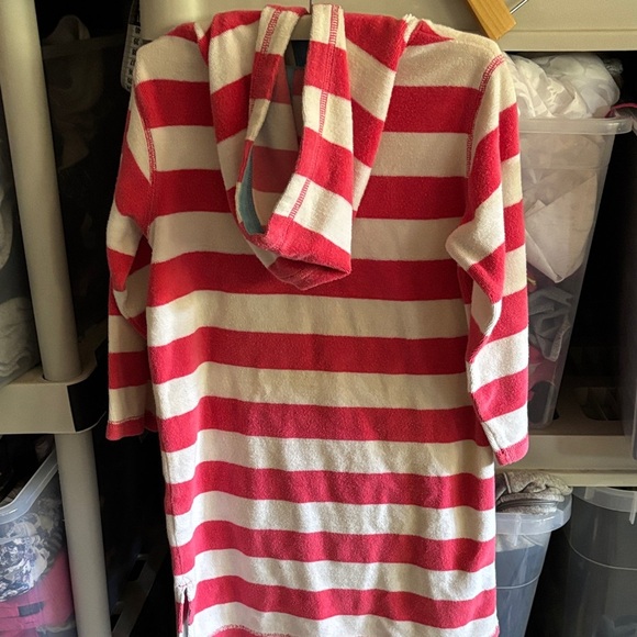 Boden pink and White Striped Kids' hooded Dress coverup - Picture 5 of 5
